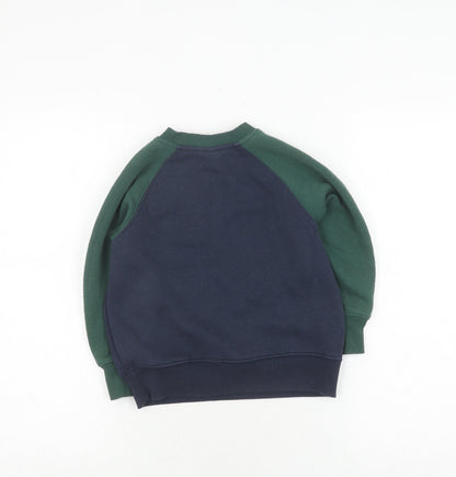 Zara Boys Blue and Green NY Sweatshirt, Size 6-7 Years