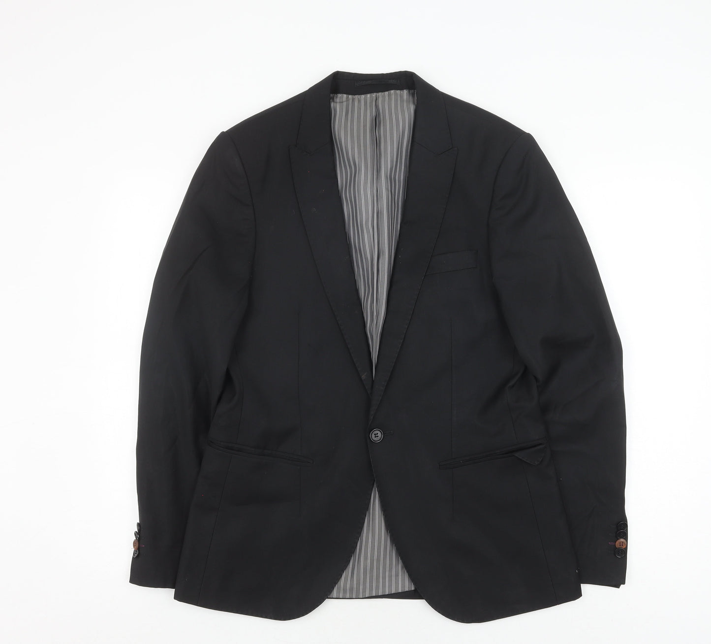 Mens UK Size 40 River Island Regular Black Suit Jacket