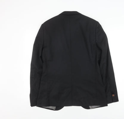 Mens UK Size 40 River Island Regular Black Suit Jacket