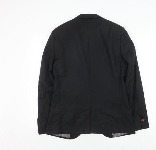 Mens UK Size 40 River Island Regular Black Suit Jacket