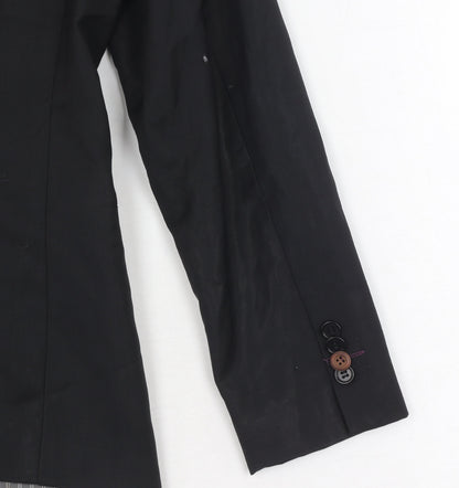 Mens UK Size 40 River Island Regular Black Suit Jacket