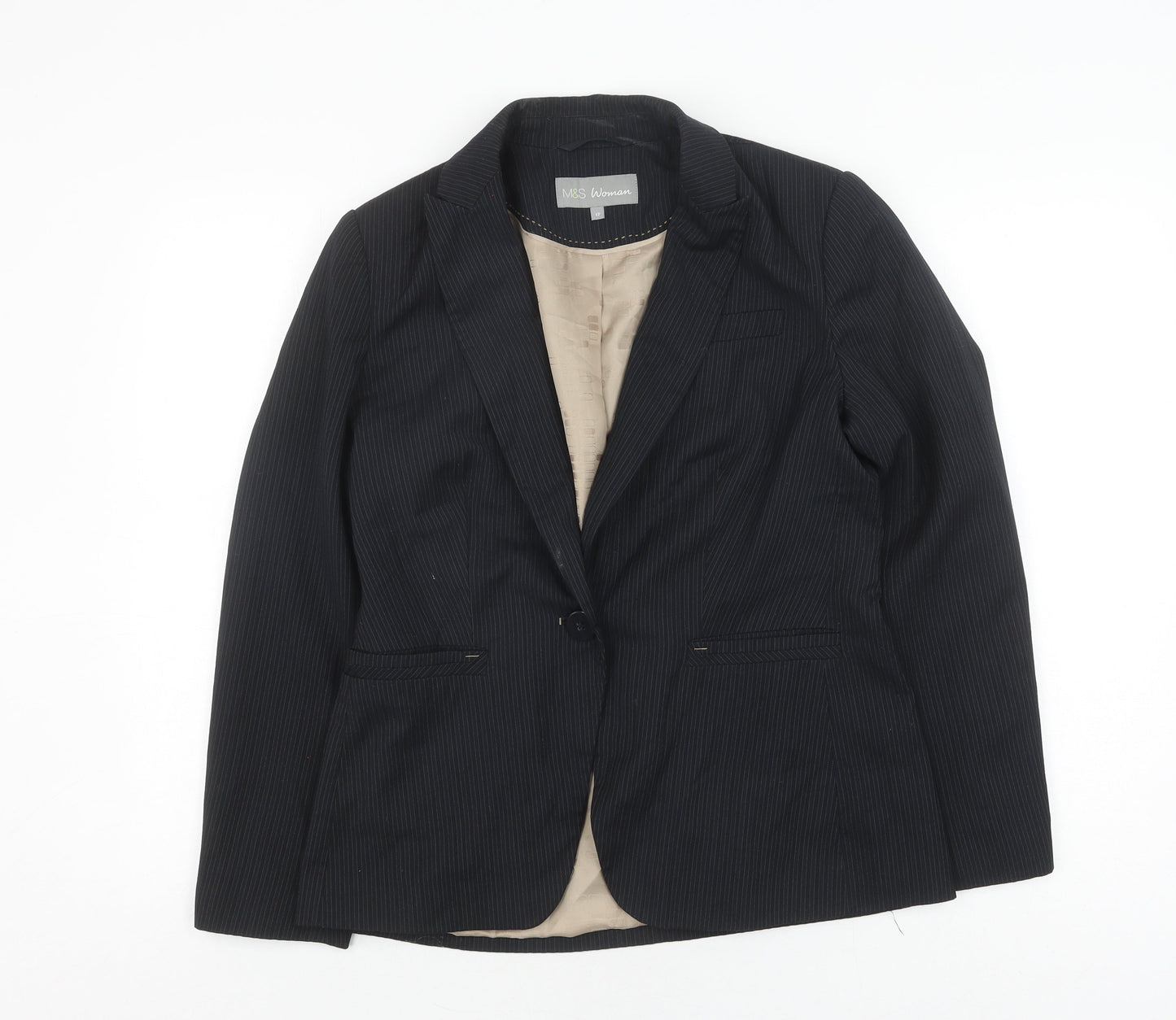Marks and Spencer Women's Black Pinstripe Blazer Size 12