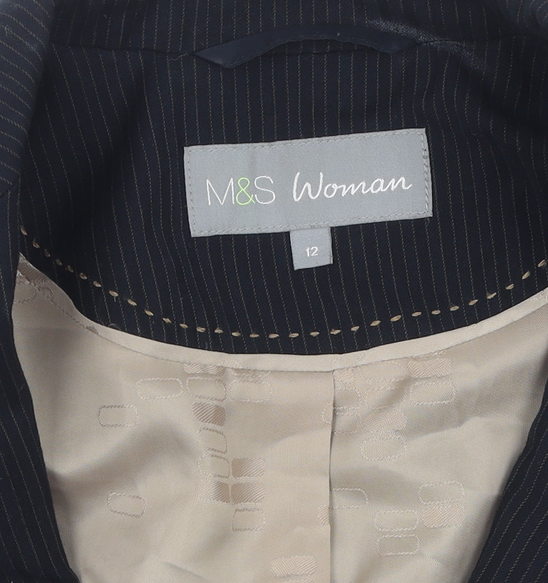 Marks and Spencer Women's Black Pinstripe Blazer Size 12