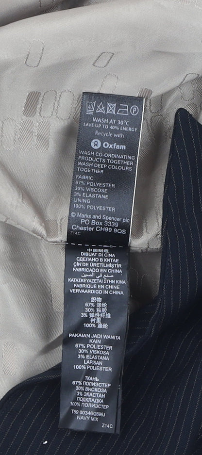 Marks and Spencer Women's Black Pinstripe Blazer Size 12