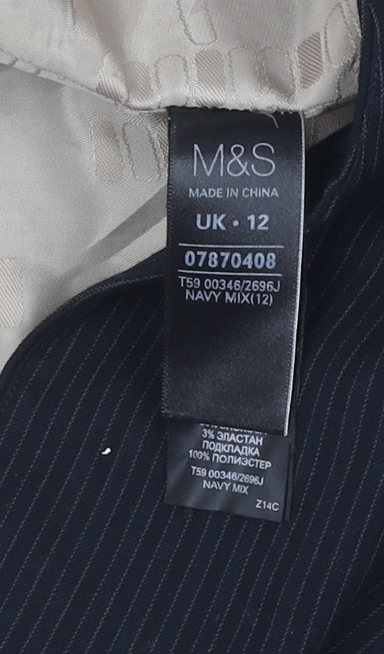 Marks and Spencer Women's Black Pinstripe Blazer Size 12
