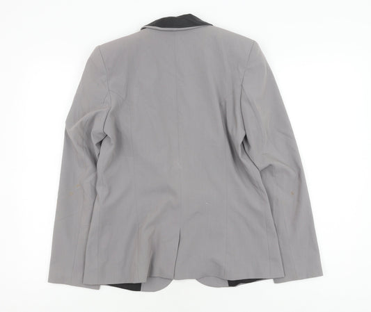 River Island Women's Grey Blazer UK 10 Lined Tailored
