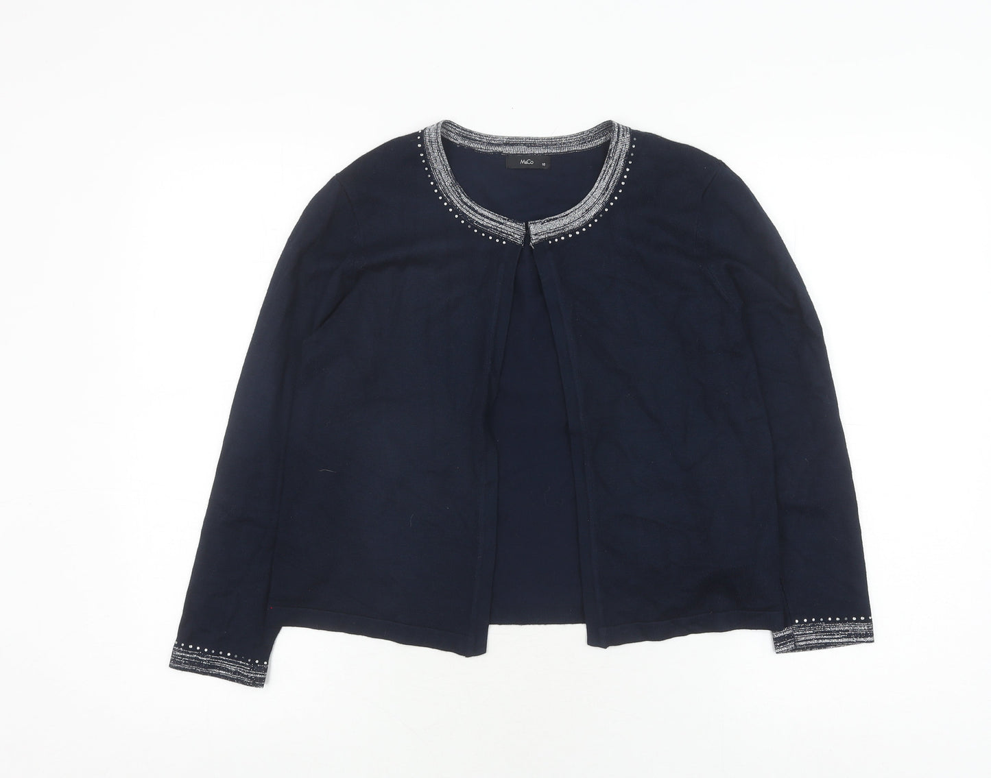 Womens UK Size 10 M&Co Blue Cardigan Jumper