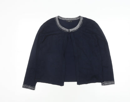 Womens UK Size 10 M&Co Blue Cardigan Jumper