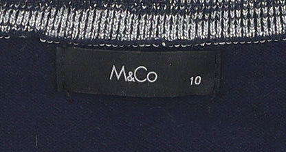 Womens UK Size 10 M&Co Blue Cardigan Jumper