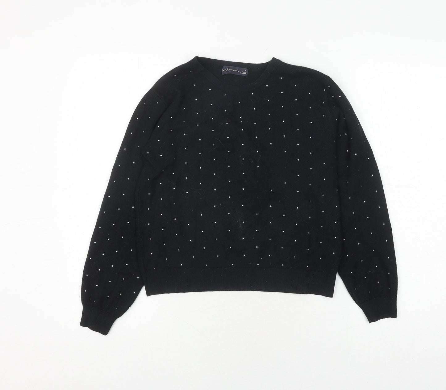 Womens UK Size M Marks and Spencer Black Pullover Jumper