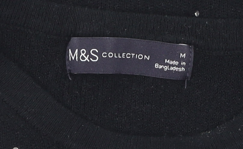 Womens UK Size M Marks and Spencer Black Pullover Jumper