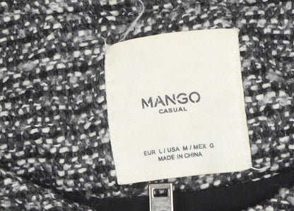 Womens UK Size L Mango Black Bomber Jacket