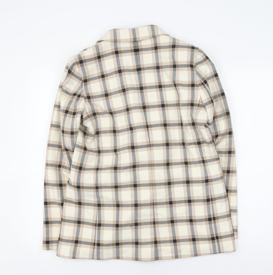 H&M Women's Multicoloured Plaid Blazer Size 12, Lined