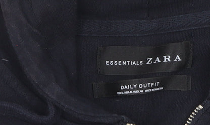 Zara Black Full Zip Hoodie, Unisex M, Hooded Casual Wear