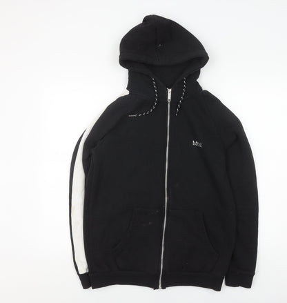 Mens UK Size M boohooMAN Black Full Zip Hoodie