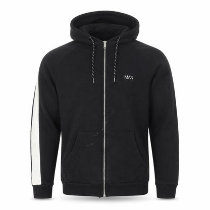 Mens UK Size M boohooMAN Black Full Zip Hoodie