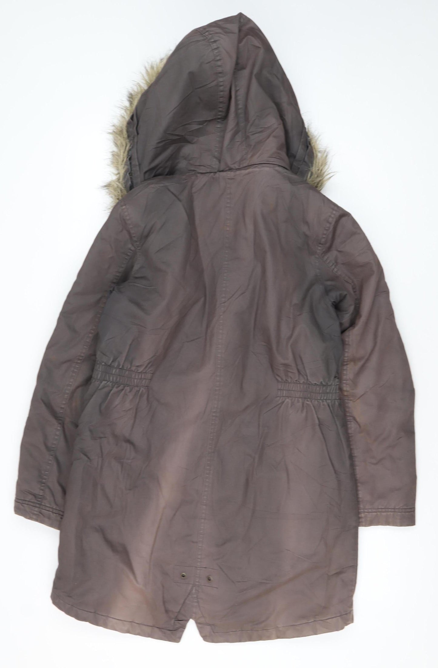 FatFace Girls Grey Parka Coat 12-13 Years Fur Trim Hooded