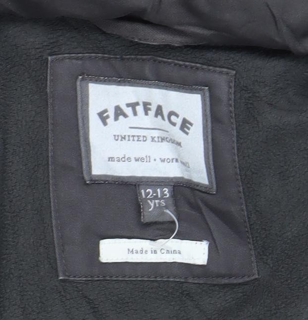 FatFace Girls Grey Parka Coat 12-13 Years Fur Trim Hooded