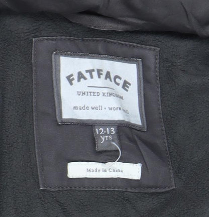 FatFace Girls Grey Parka Coat 12-13 Years Fur Trim Hooded