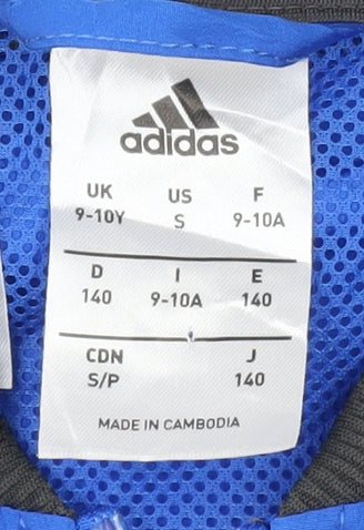 Adidas Boys Blue Black Track Jacket 9-10Y