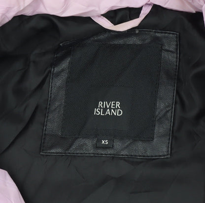 Womens UK Size XS River Island Pink Puffer Jacket