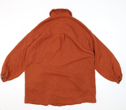Womens UK Size 8 H&M Brown Basic Button-Up