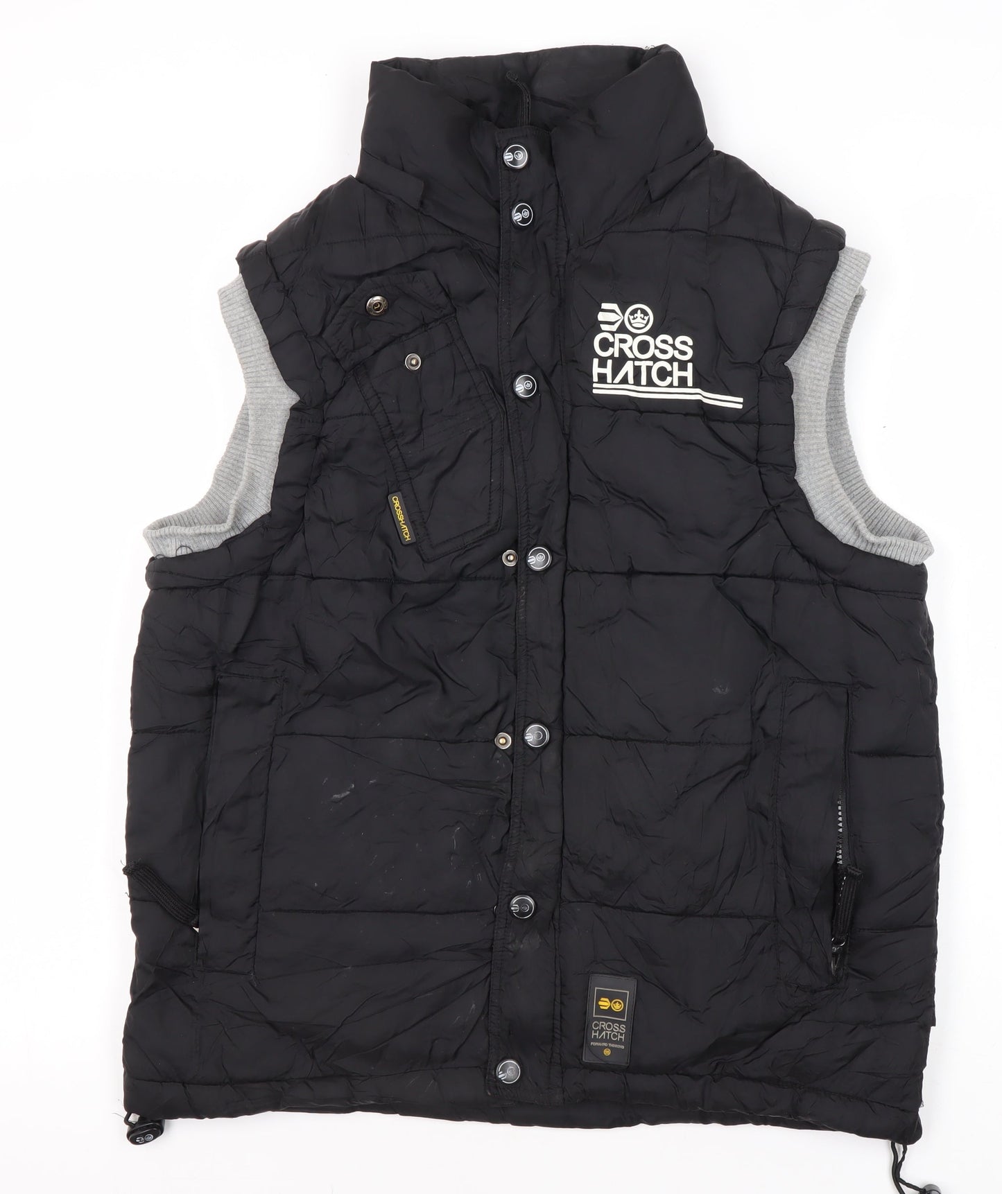 Mens UK Size S Cross Hatch Black Puffer Jacket