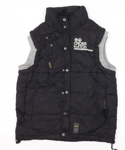 Mens UK Size S Cross Hatch Black Puffer Jacket