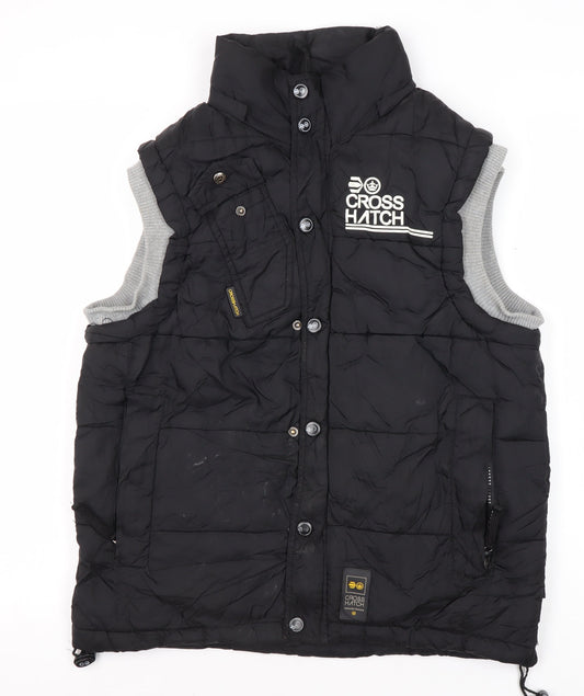 Mens UK Size S Cross Hatch Black Puffer Jacket