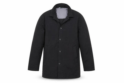 Mens UK Size S Fluid Black Overcoat