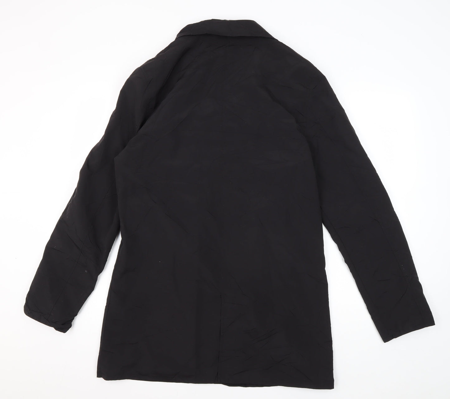 Mens UK Size S Fluid Black Overcoat
