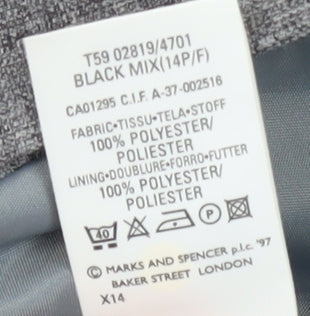 Marks and Spencer Women’s Grey Petite Blazer Size 14