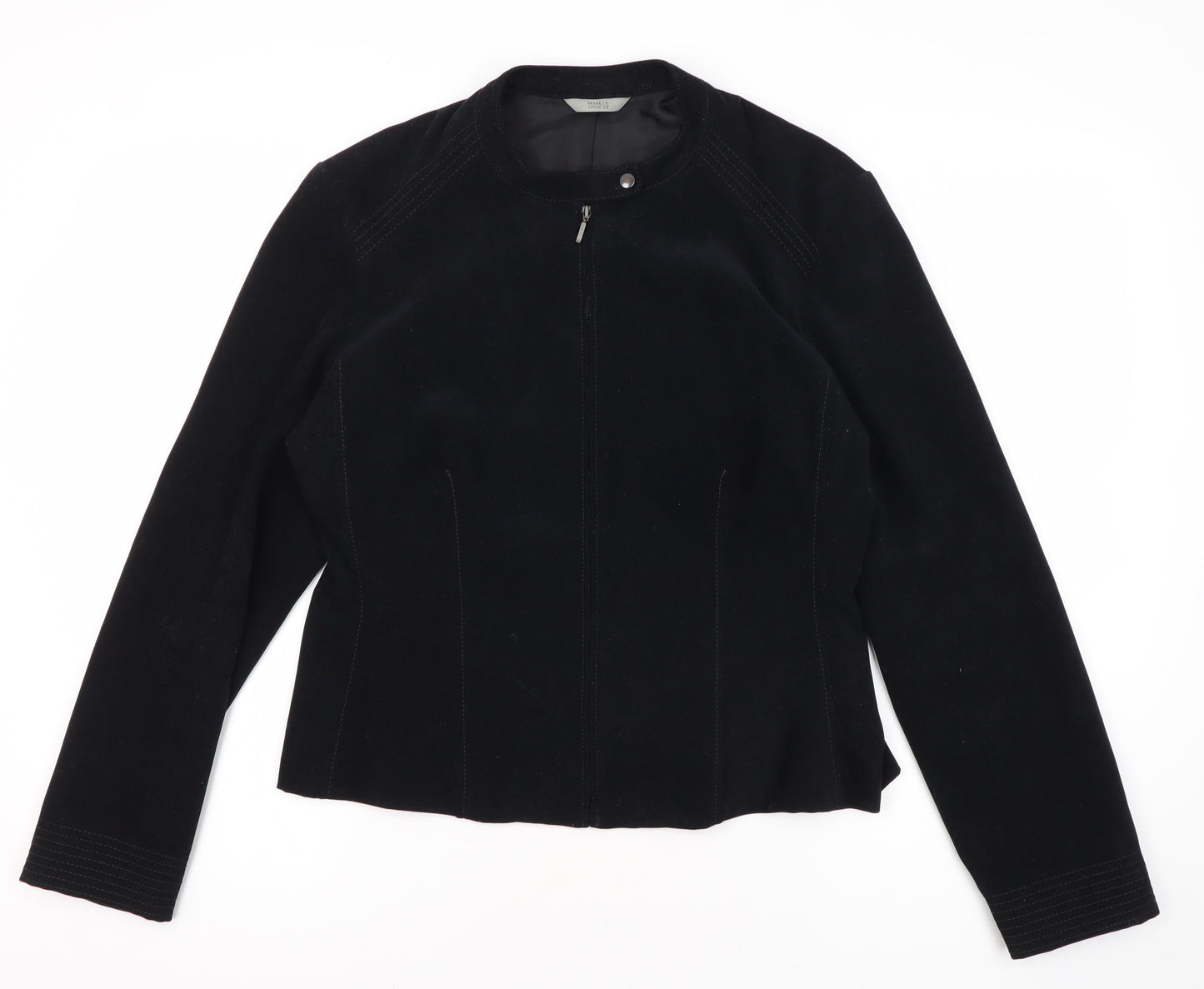Marks & Spencer Women's Black Zip Jacket Size 14