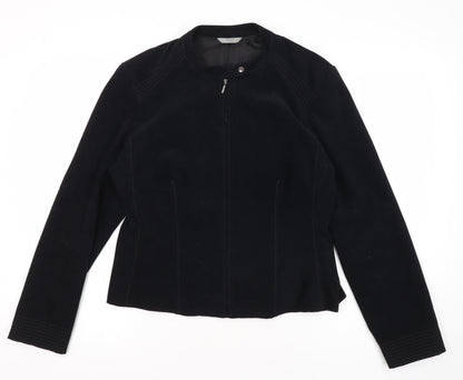 Marks & Spencer Women's Black Zip Jacket Size 14