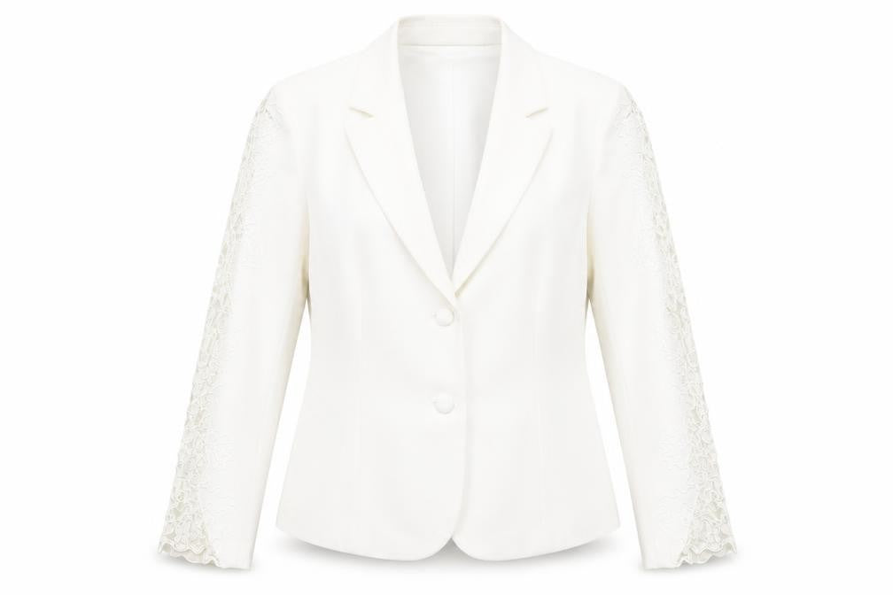Womens UK Size 14 Kaleidoscope Regular White Blazer
