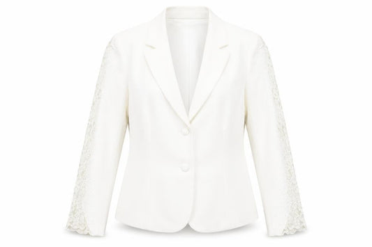 Front view of Kaleidoscope Women's White Blazer UK 14 Regular