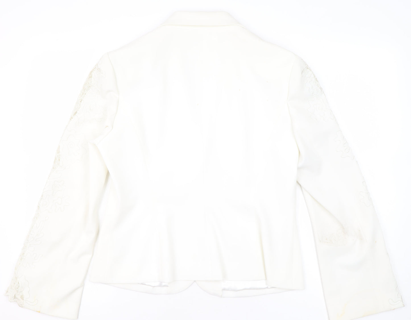 Kaleidoscope Women's White Blazer UK 14 Regular
