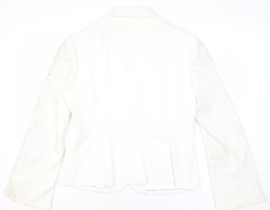 Kaleidoscope Women's White Blazer UK 14 Regular