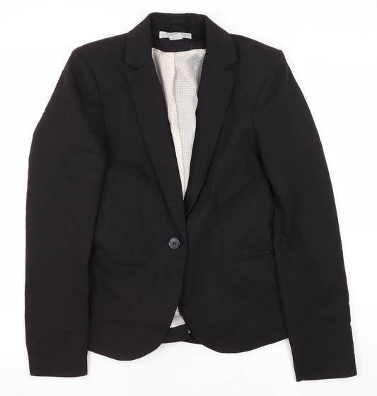 H&M Women's Black Suit Jacket Size 6 Modern Style