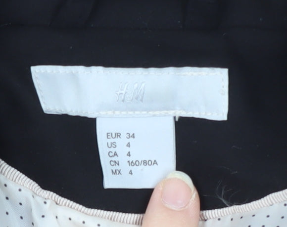 H&M Women's Black Suit Jacket Size 6 Modern Style