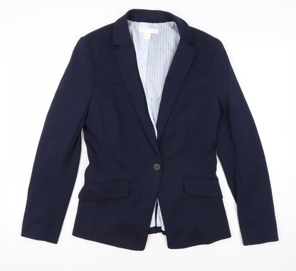 H&M Women's Blue Blazer Suit Jacket Size 10, Regular Fit