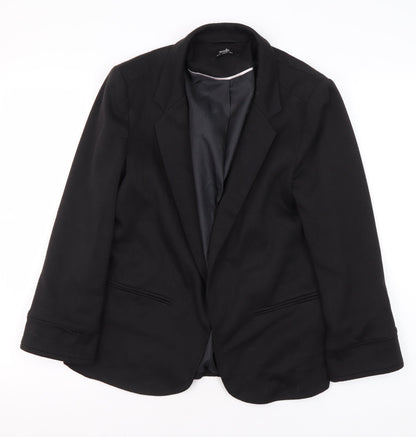 Wallis Women's Black Blazer UK 12 Notch Lapel Lined