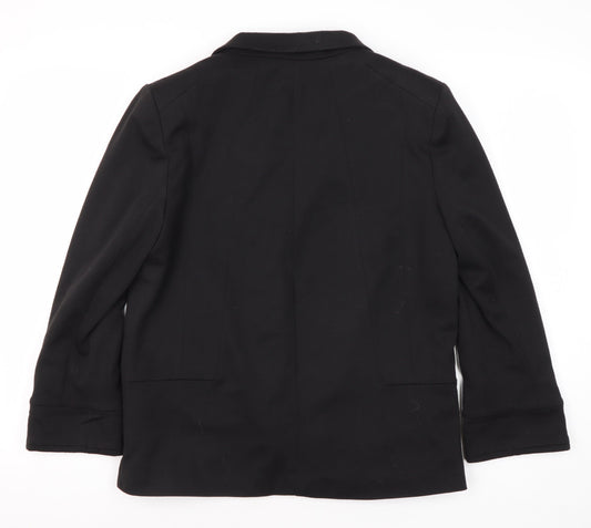 Wallis Women's Black Blazer UK 12 Notch Lapel Lined