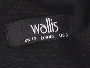 Wallis Women's Black Blazer UK 12 Notch Lapel Lined