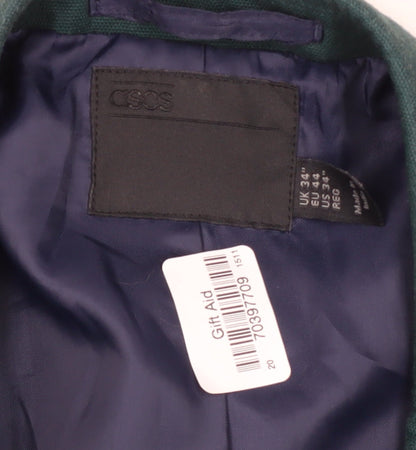 ASOS Men's Green Blazer, Size 34, Regular Fit
