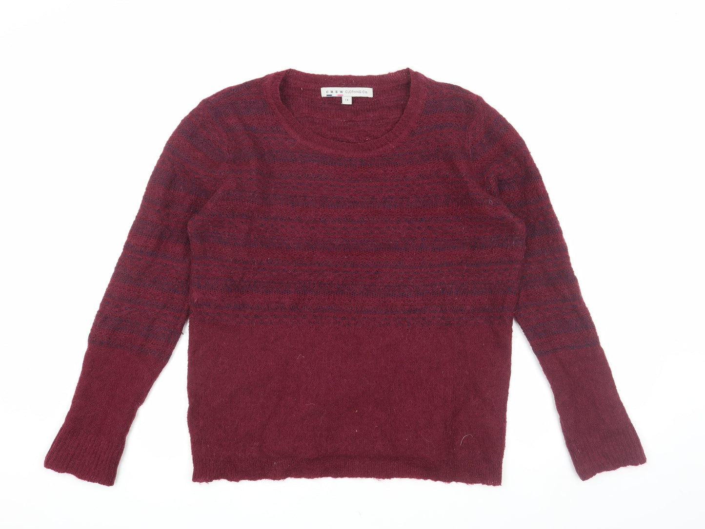 Womens UK Size 14 Crew Clothing Co. Red Pullover Jumper