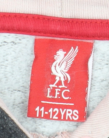 LFC Girls Grey Hoodie, 11-12 Years, Ruffle Logo Pullover