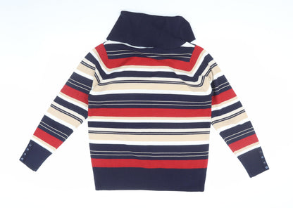 Womens UK Size M Isle Essentials Multicoloured Pullover Jumper