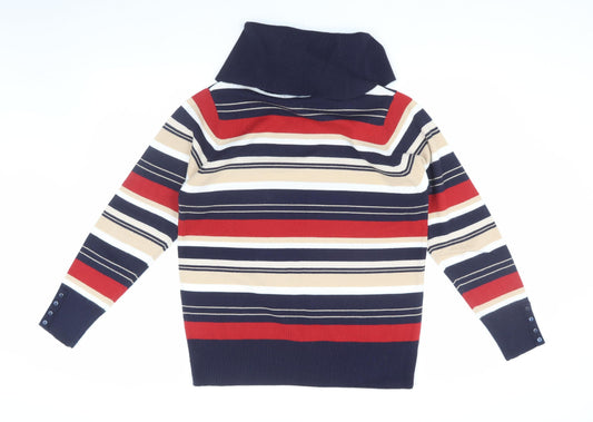 Womens UK Size M Isle Essentials Multicoloured Pullover Jumper