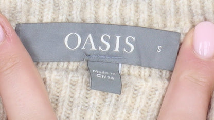 Womens UK Size S Oasis Beige Pullover Jumper